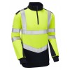 Leo Workwear Tapeley Class 2 Hi-Vis Yellow 1/4 Zip Sweatshirt